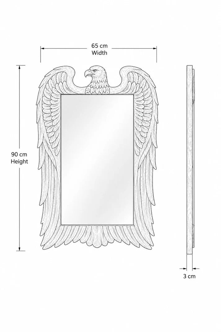 Luxury Antique Eagle Carved Wooden Wall Mirror BW52