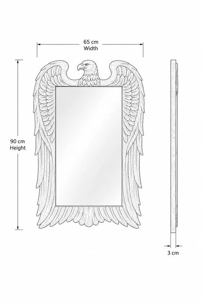 Luxury Antique Eagle Carved Wooden Wall Mirror BW52