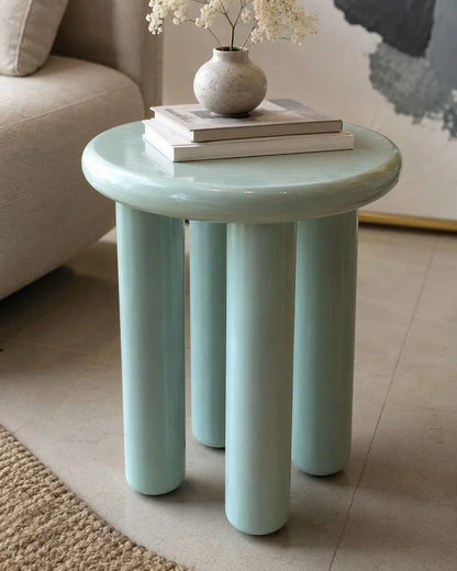 Modern High-Gloss Chubby Round Side Table BW60