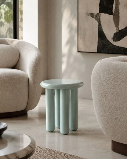 Modern High-Gloss Chubby Round Side Table BW60