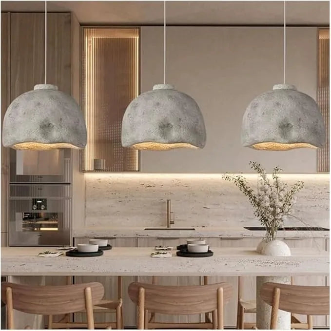 Rustic Stone-Texture Fiberglass Pendant Light BW8