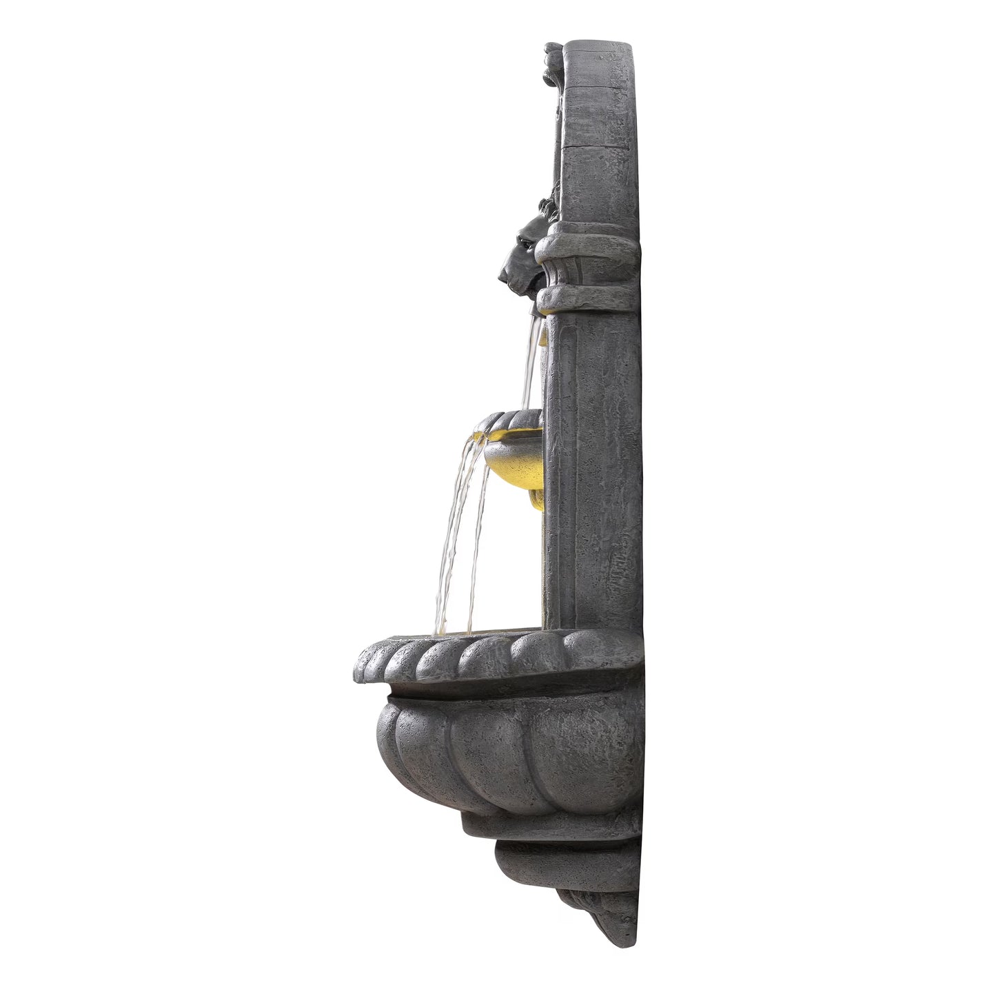 Classic Lion Head Wall-Mounted Water Fountain with LED Light BW20
