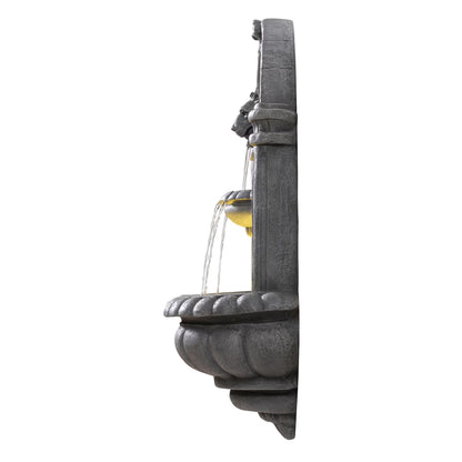Classic Lion Head Wall-Mounted Water Fountain with LED Light BW20