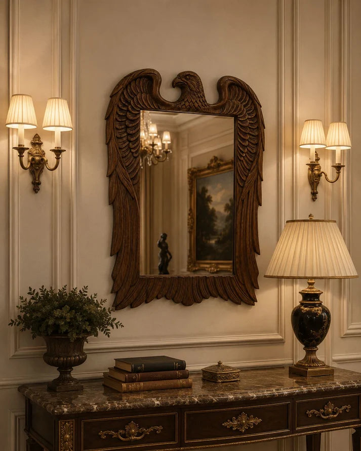 Luxury Antique Eagle Carved Wooden Wall Mirror BW52
