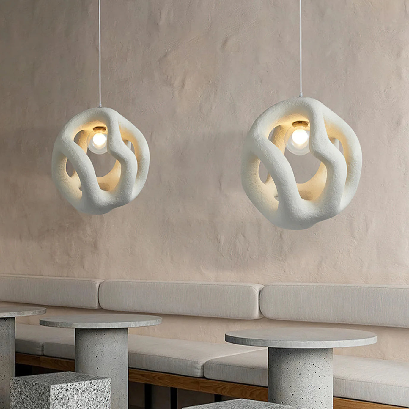 Sculptural Hollow Sphere Pendant Light BW26