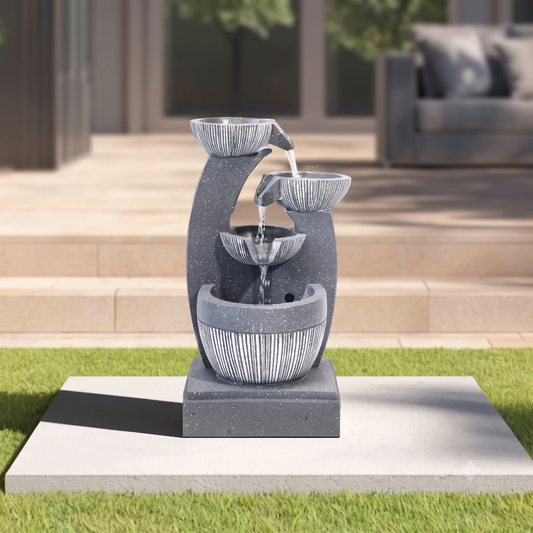 Modern 4-Tier Cascading Floor Water Fountain BW17