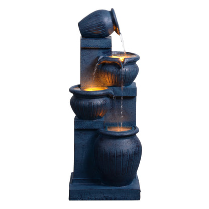 Solar 4-Tier Cascading Bowl Water Fountain BW18