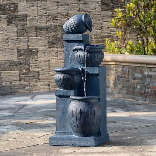 Solar 4-Tier Cascading Bowl Water Fountain BW18