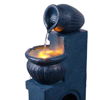Solar 4-Tier Cascading Bowl Water Fountain BW18