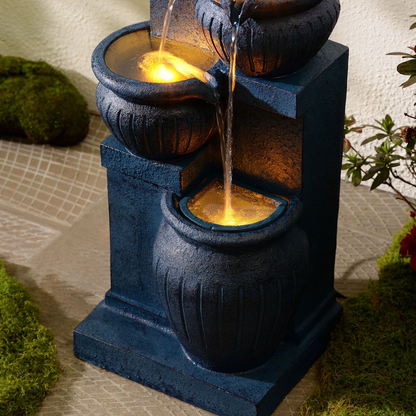 Solar 4-Tier Cascading Bowl Water Fountain BW18