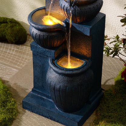 Solar 4-Tier Cascading Bowl Water Fountain BW18